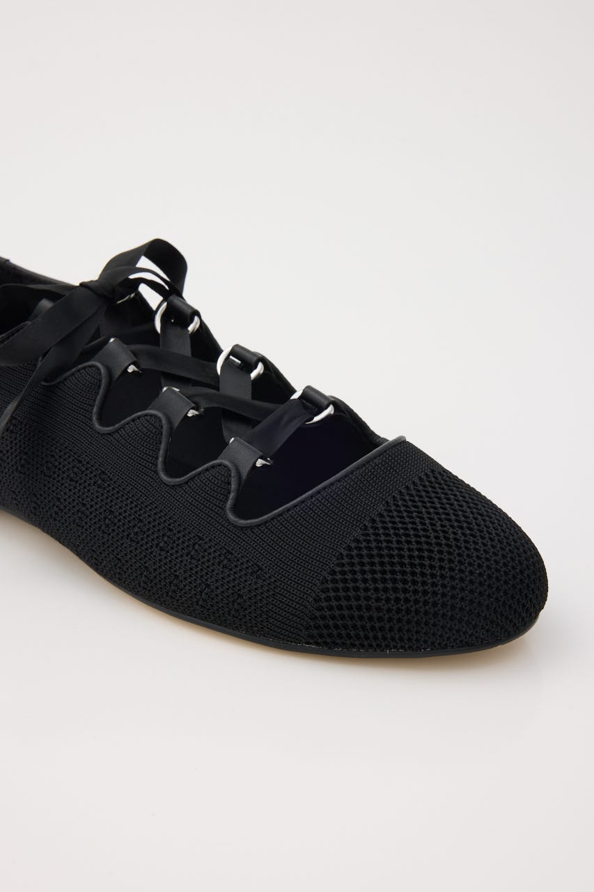 【MAISON MAVERICK PRESENTS】ニット バレエフラッツシューズ BLK 38