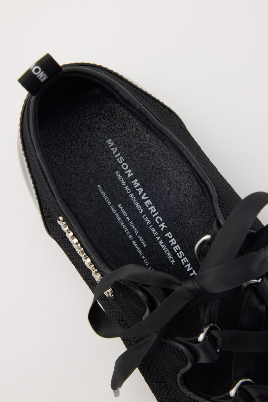 【MAISON MAVERICK PRESENTS】ニット バレエフラッツシューズ BLK 38