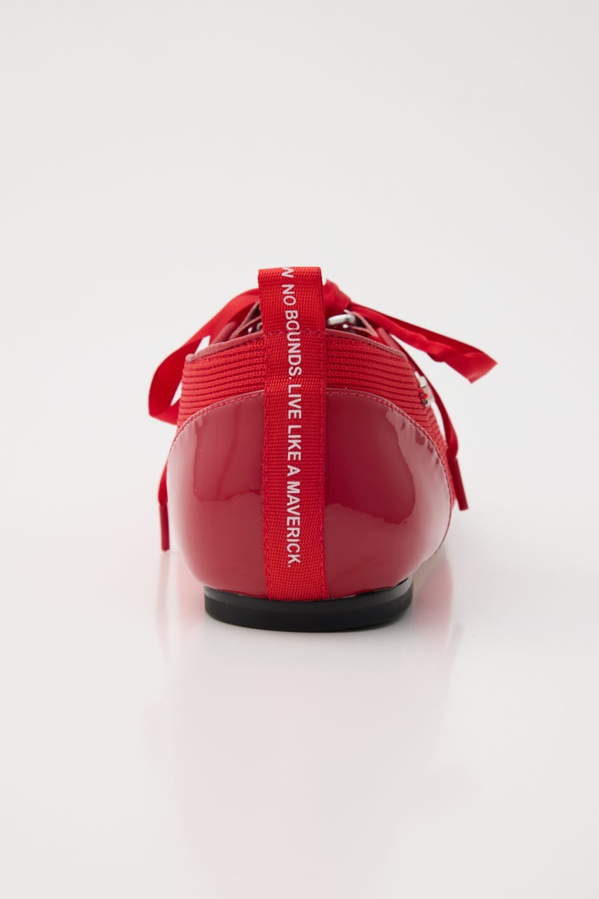 【MAISON MAVERICK PRESENTS】ニット バレエフラッツシューズ RED 38