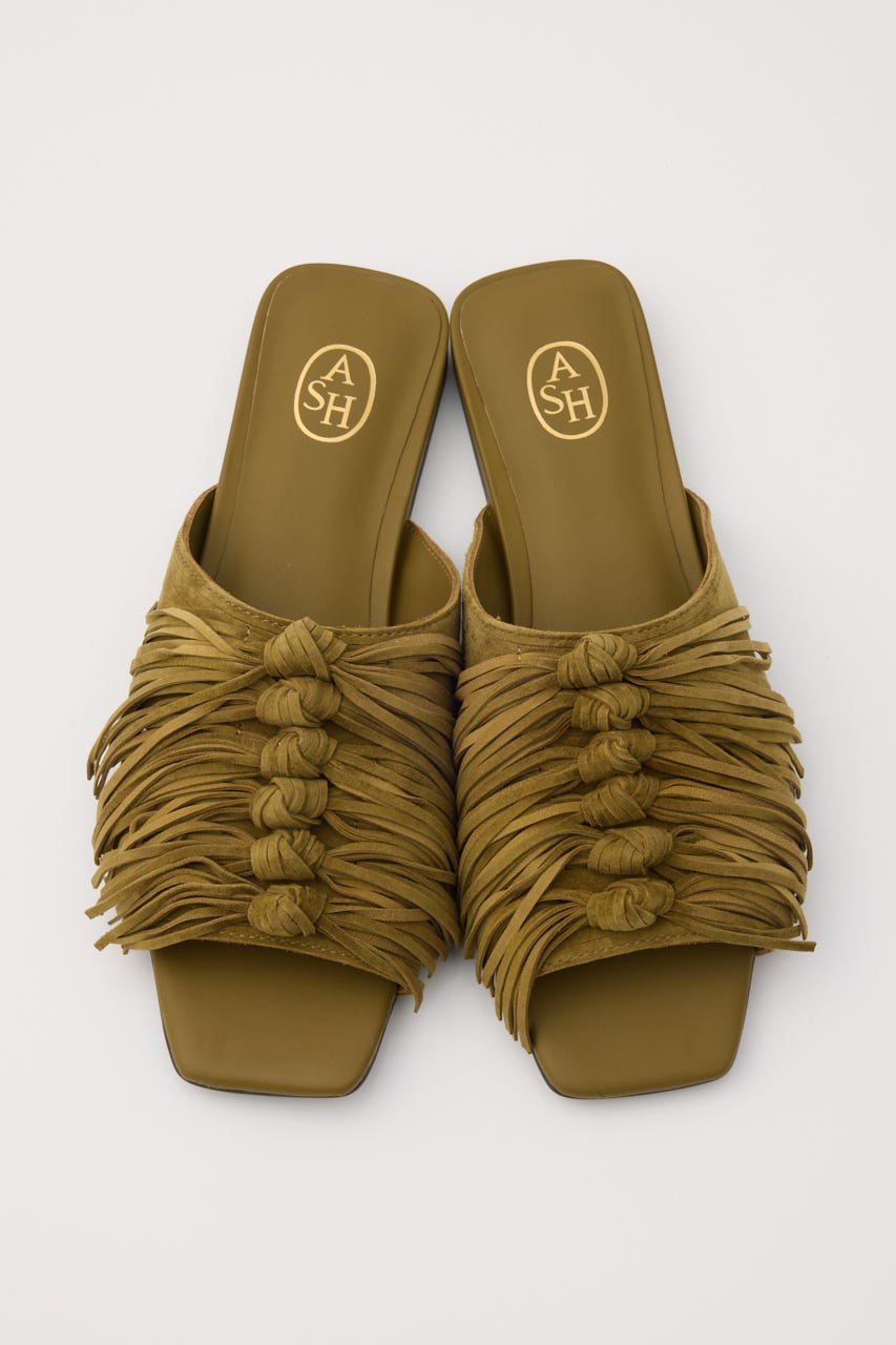 【ASH】BRIGITTE フリンジサンダル KHA 40
