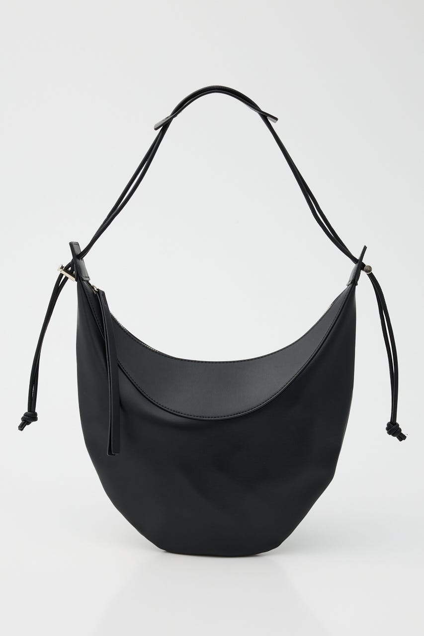 【SHEL'TTER SELECT】ハーフムーンコードハンドルショルダーバッグ BLK FREE
