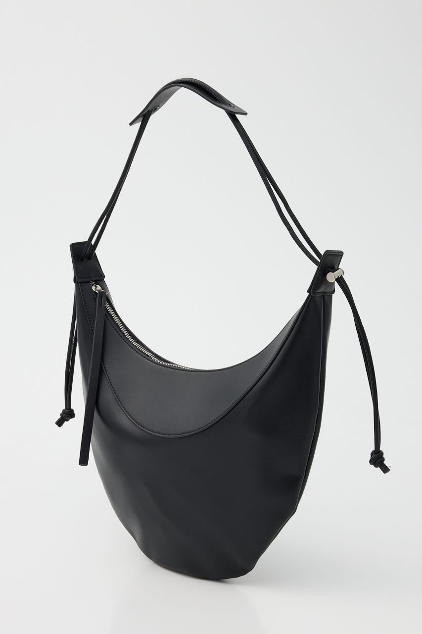 【SHEL'TTER SELECT】ハーフムーンコードハンドルショルダーバッグ BLK FREE