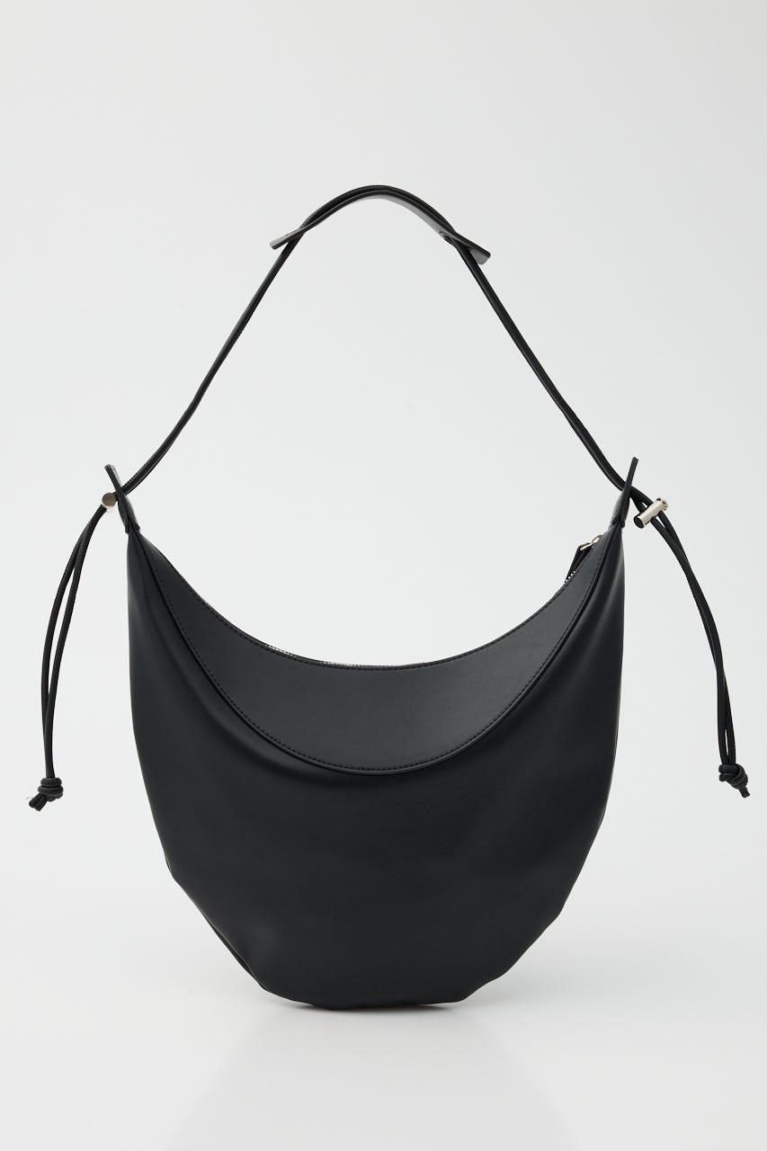 【SHEL'TTER SELECT】ハーフムーンコードハンドルショルダーバッグ BLK FREE
