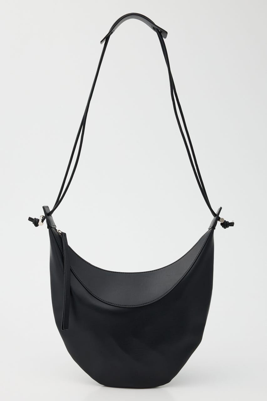 【SHEL'TTER SELECT】ハーフムーンコードハンドルショルダーバッグ BLK FREE