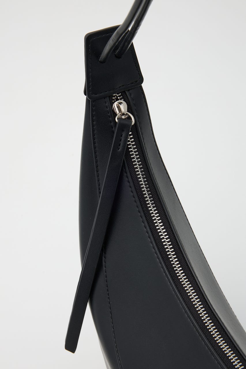 【SHEL'TTER SELECT】ハーフムーンコードハンドルショルダーバッグ BLK FREE