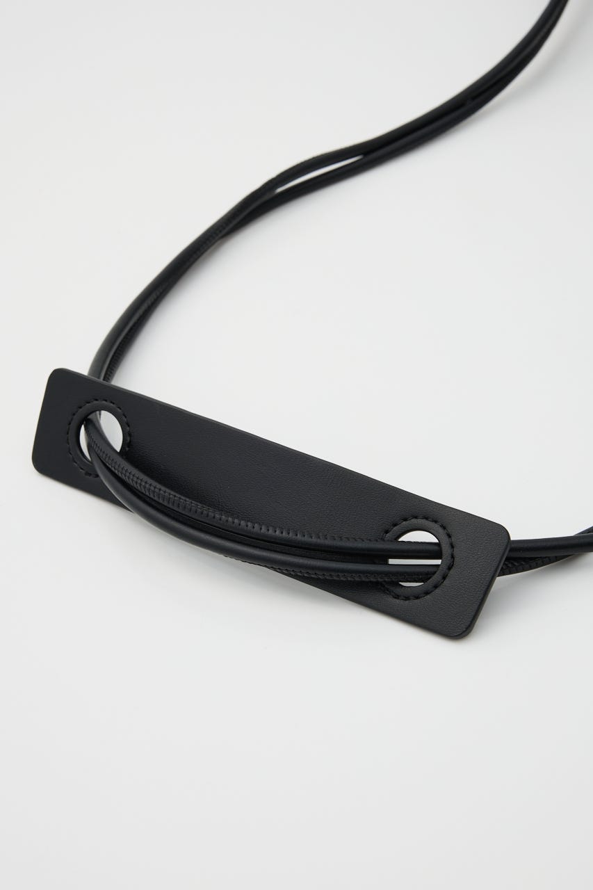 【SHEL'TTER SELECT】ハーフムーンコードハンドルショルダーバッグ BLK FREE