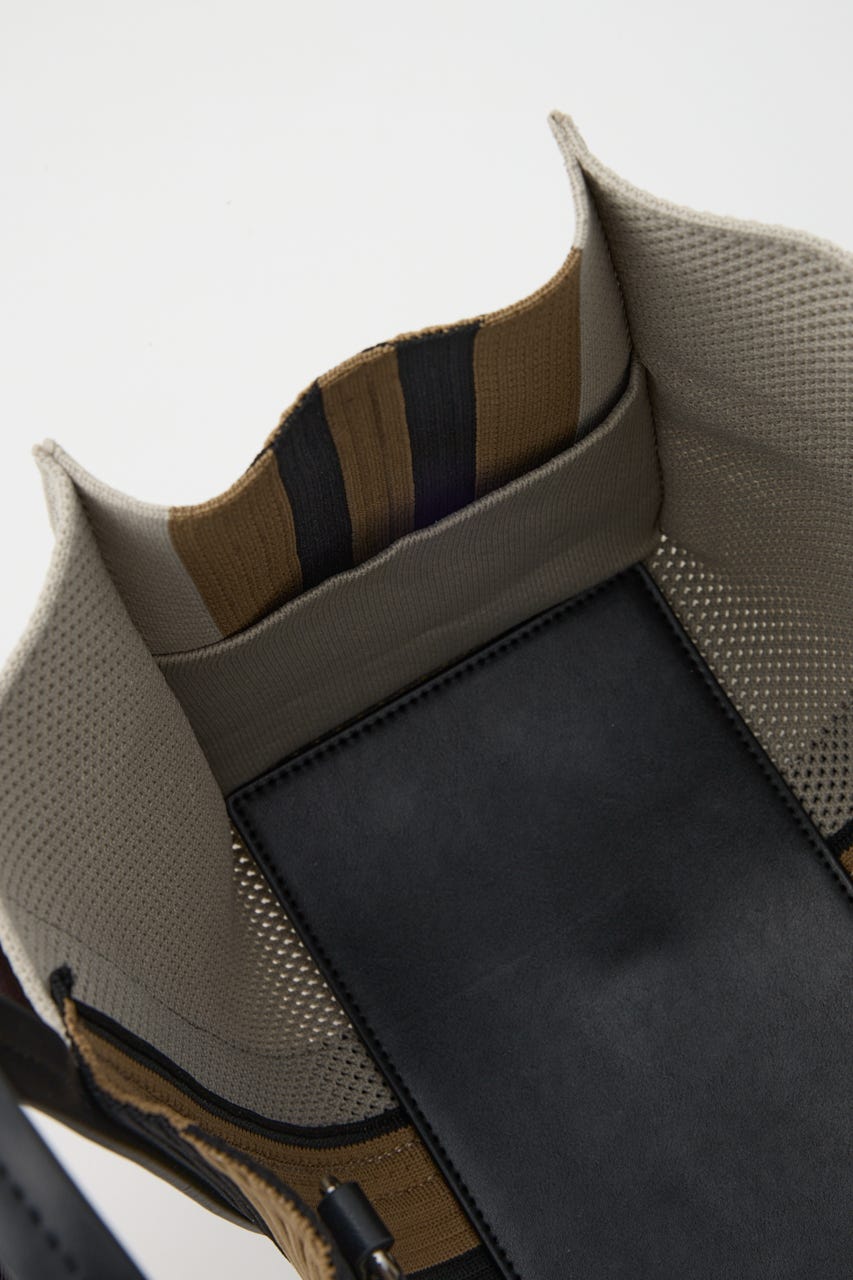 【SHEL'TTER SELECT】マルチカラーストライプ2wayスクエアトートバッグ M/WHT FREE