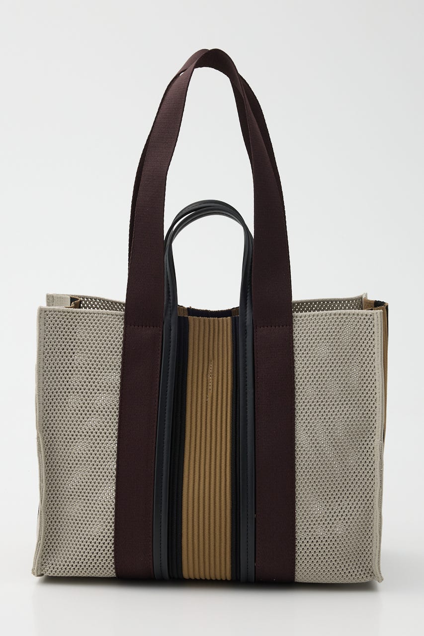【SHEL'TTER SELECT】マルチカラーストライプ2wayスクエアトートバッグ M/WHT FREE