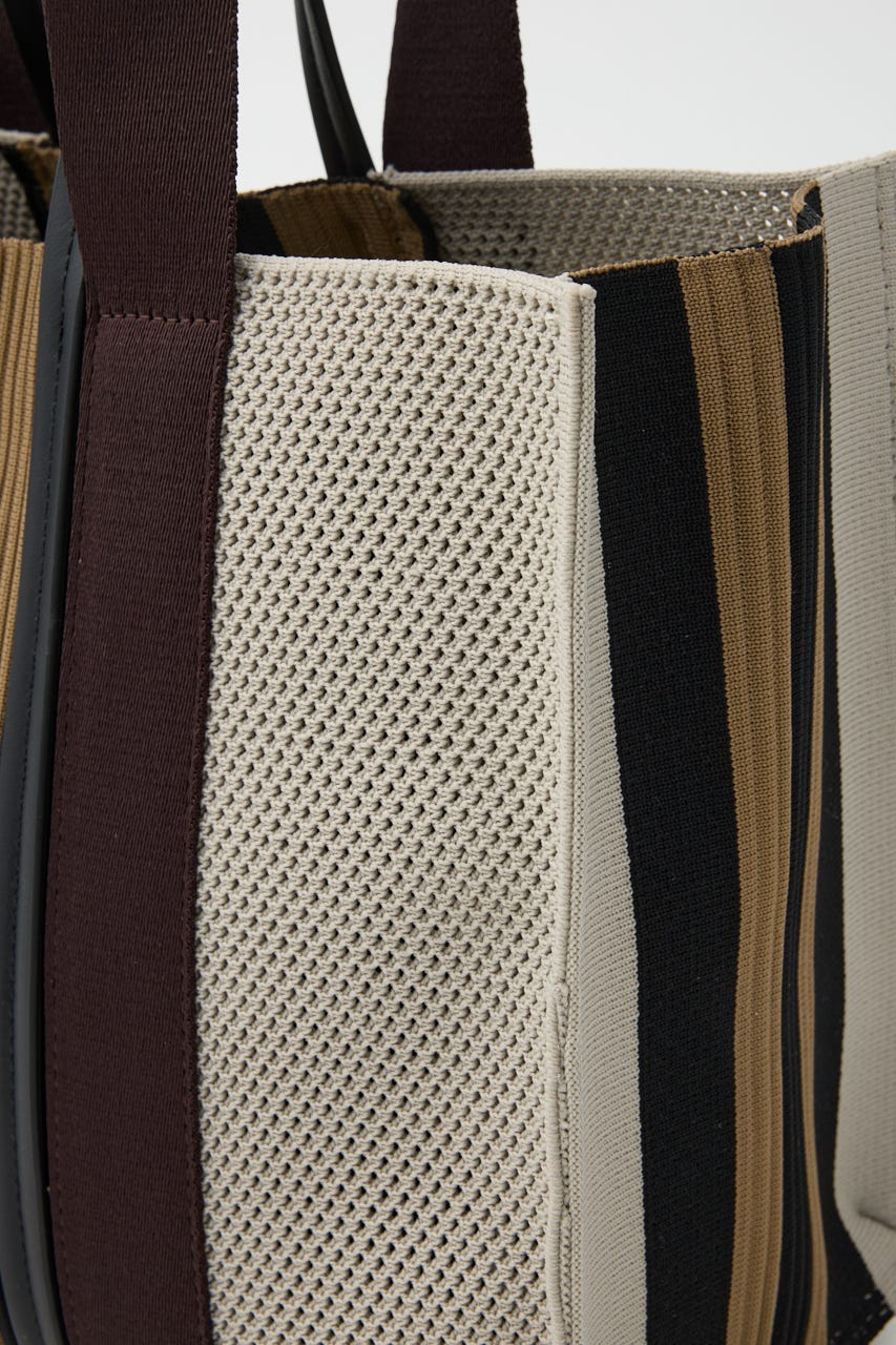 【SHEL'TTER SELECT】マルチカラーストライプ2wayスクエアトートバッグ M/WHT FREE