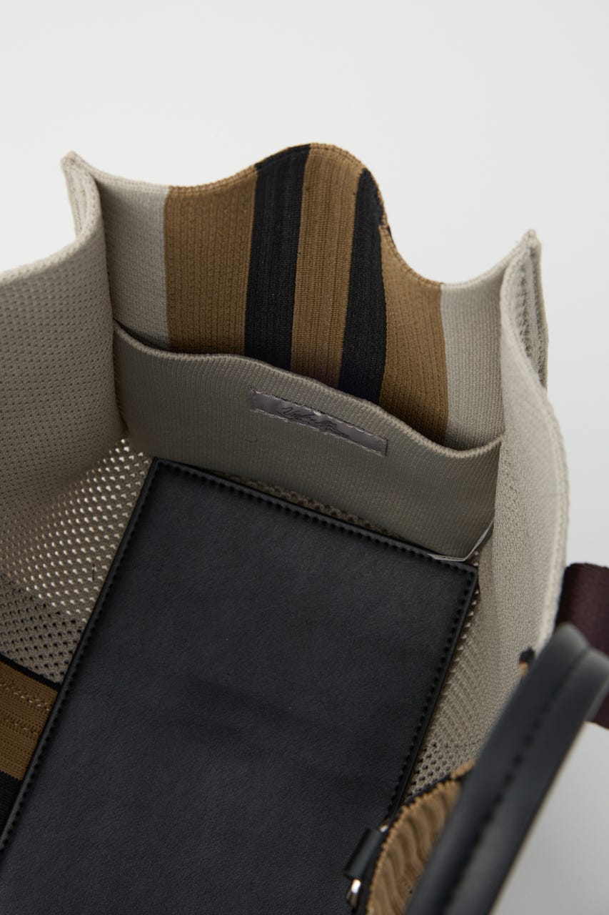 【SHEL'TTER SELECT】マルチカラーストライプ2wayスクエアトートバッグ M/WHT FREE