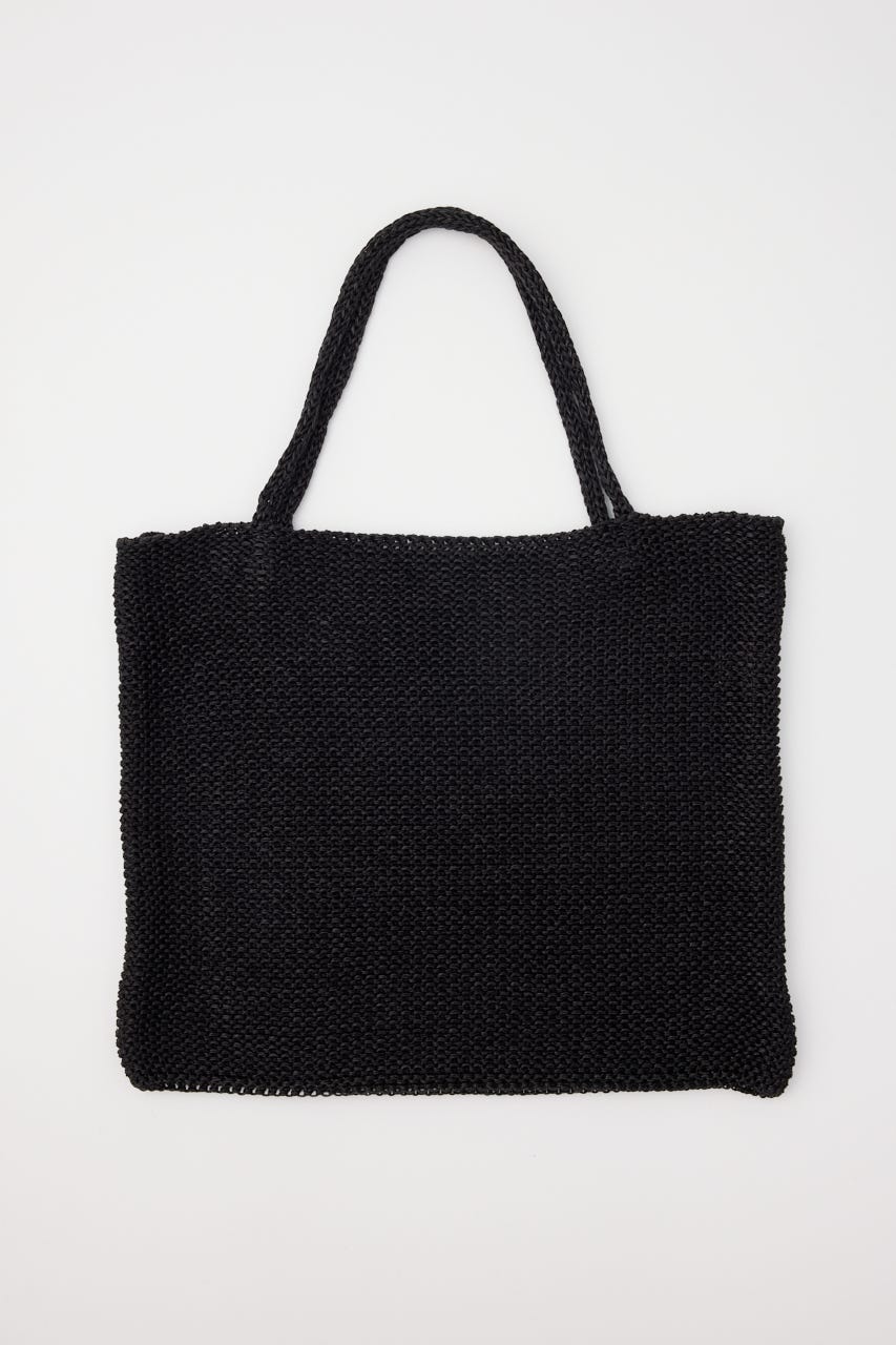 【SHEL'TTER SELECT】ラメ糸編みトートバッグ BLK FREE