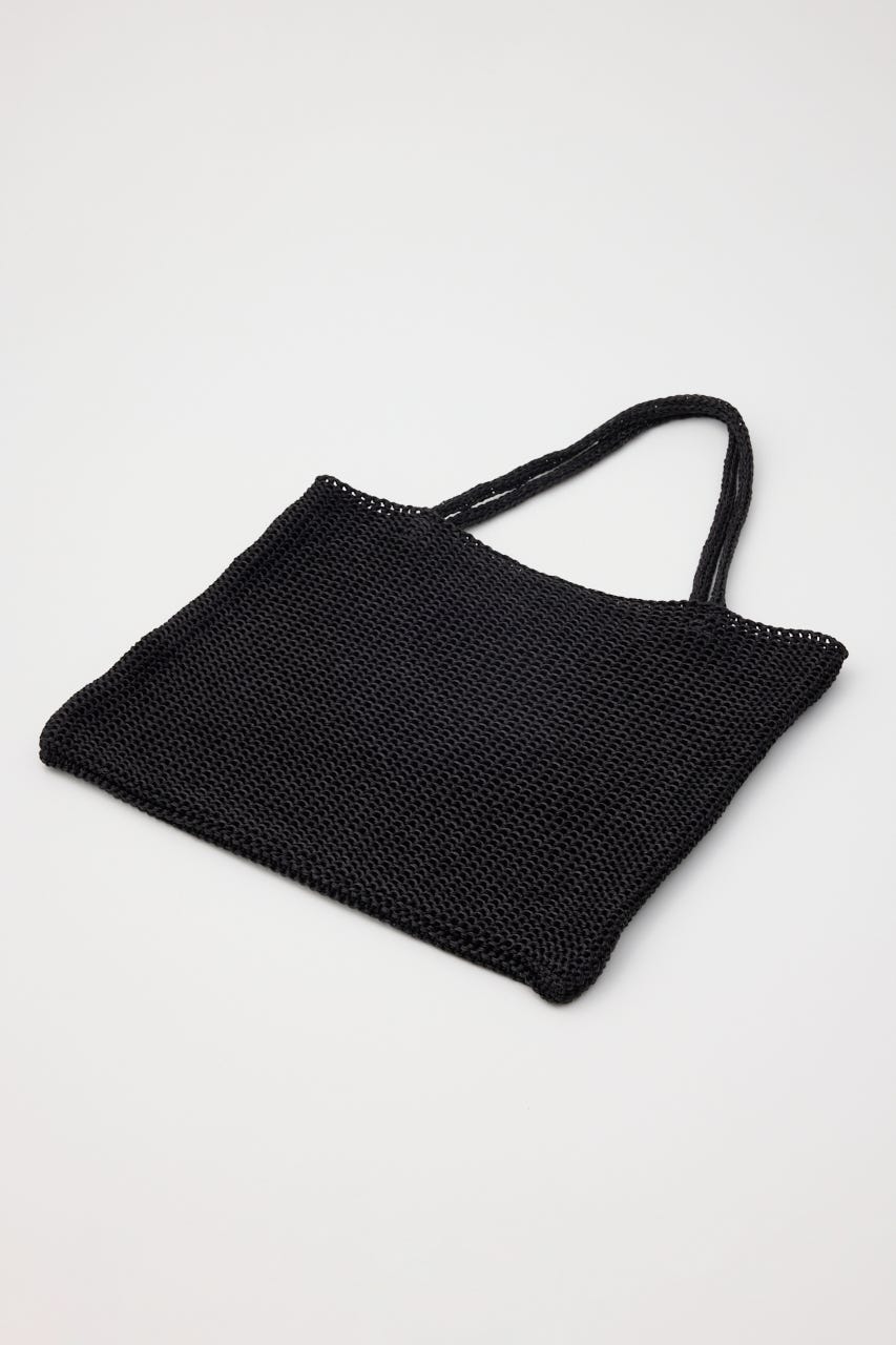 【SHEL'TTER SELECT】ラメ糸編みトートバッグ BLK FREE