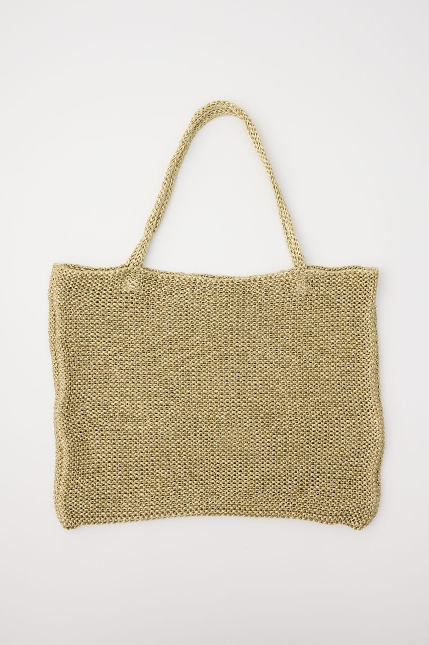 【SHEL'TTER SELECT】ラメ糸編みトートバッグ GLD FREE
