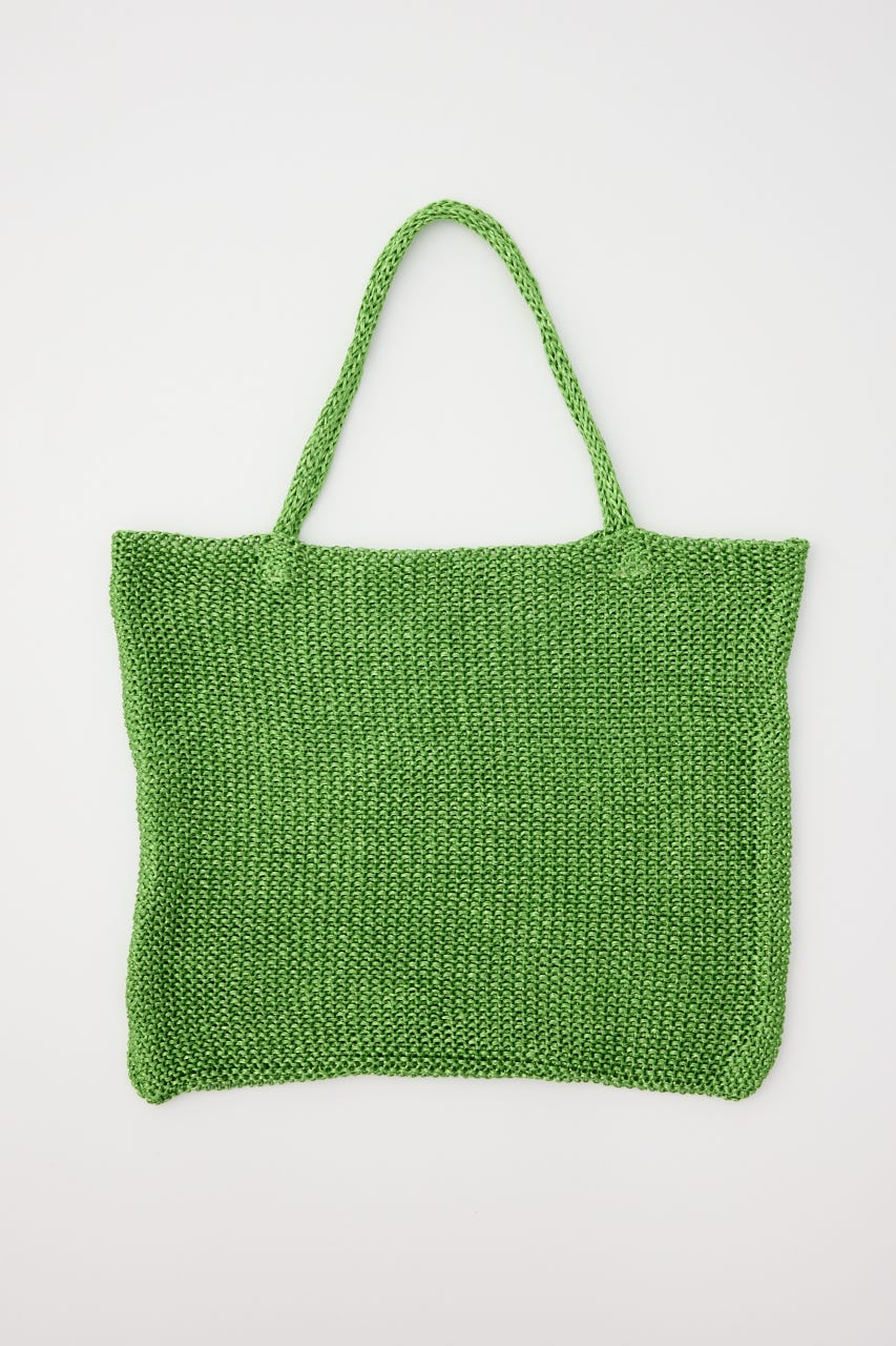 【SHEL'TTER SELECT】ラメ糸編みトートバッグ GRN FREE