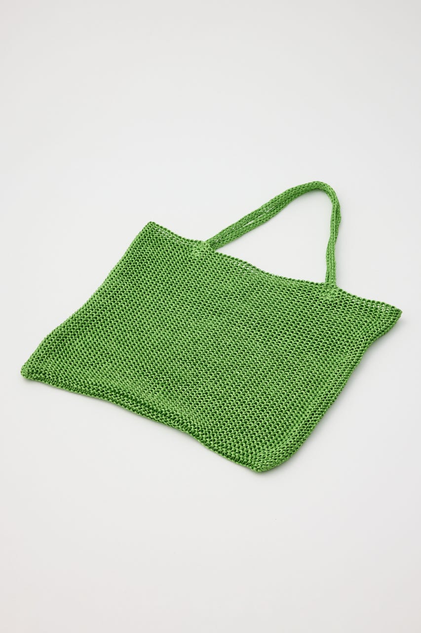 【SHEL'TTER SELECT】ラメ糸編みトートバッグ GRN FREE