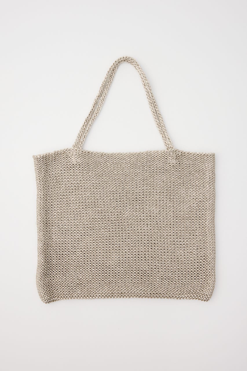 【SHEL'TTER SELECT】ラメ糸編みトートバッグ SLV FREE