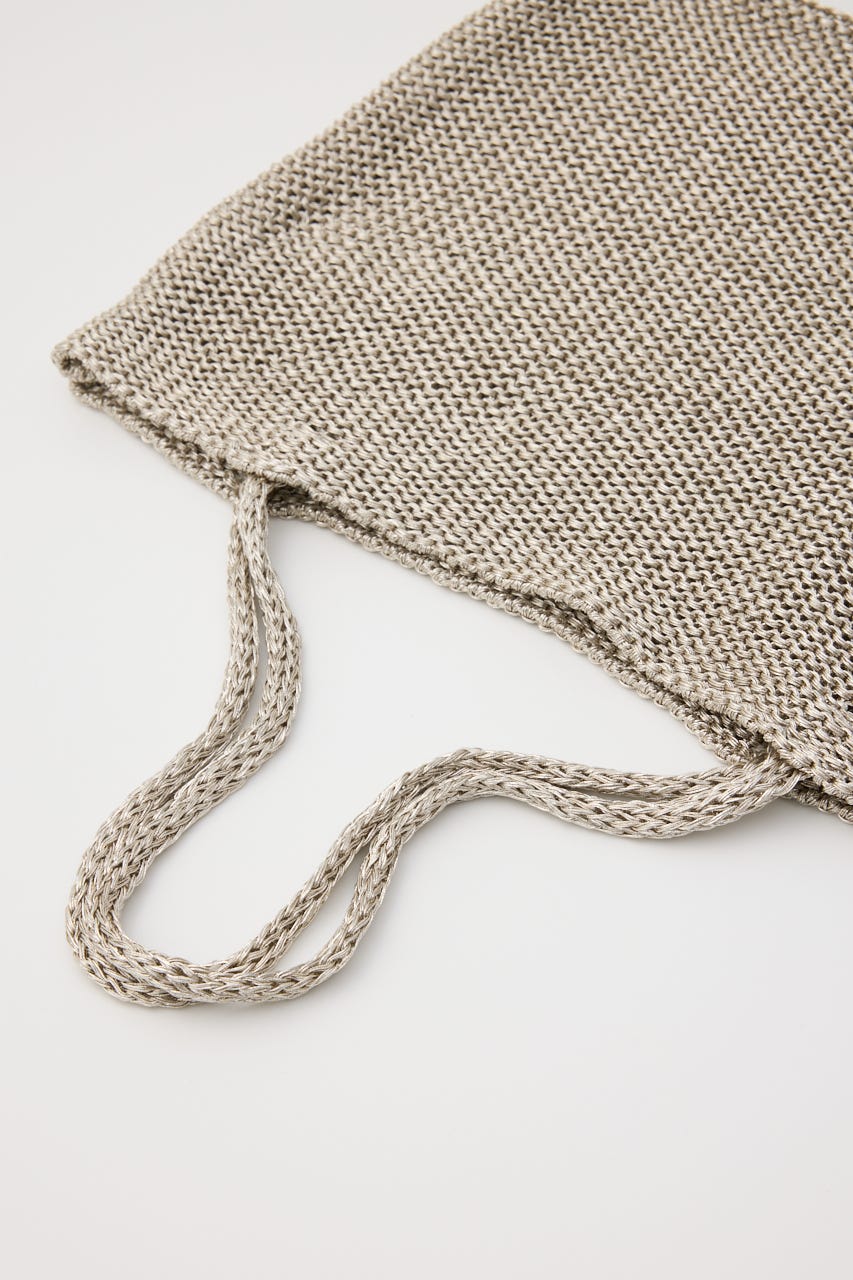 【SHEL'TTER SELECT】ラメ糸編みトートバッグ SLV FREE