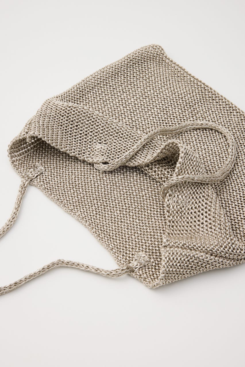 【SHEL'TTER SELECT】ラメ糸編みトートバッグ SLV FREE