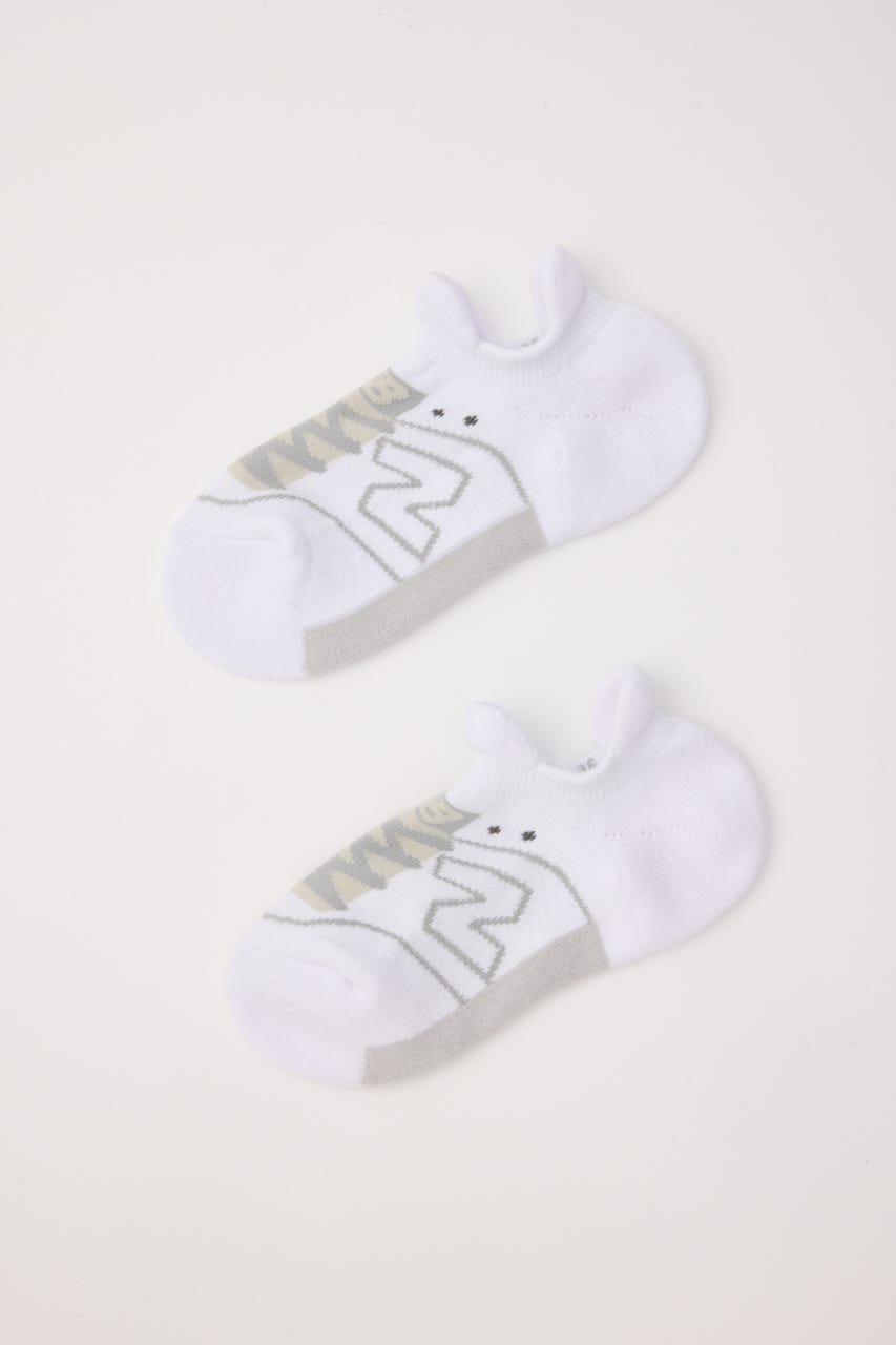 【NEW BALANCE】スニーカー柄パイルソックス WHT M