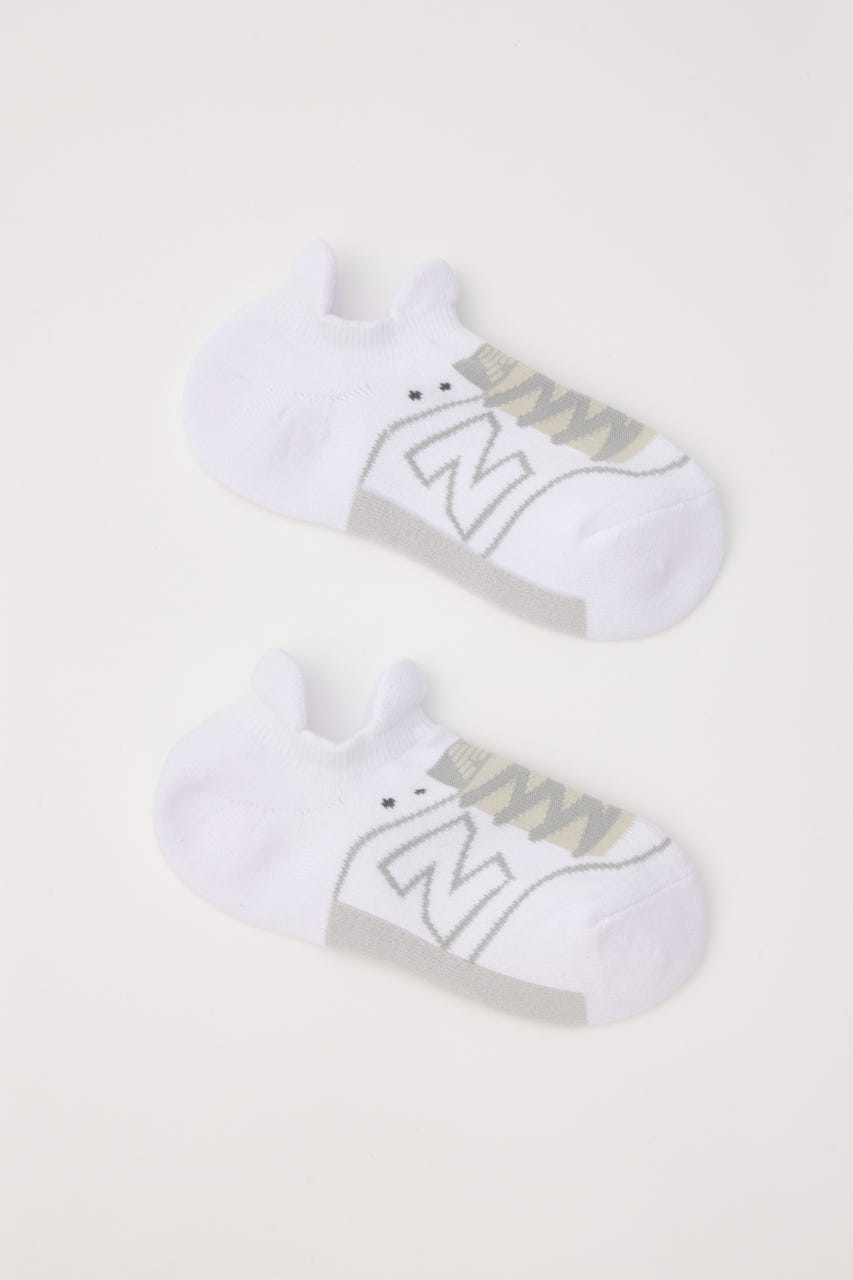 【NEW BALANCE】スニーカー柄パイルソックス WHT M