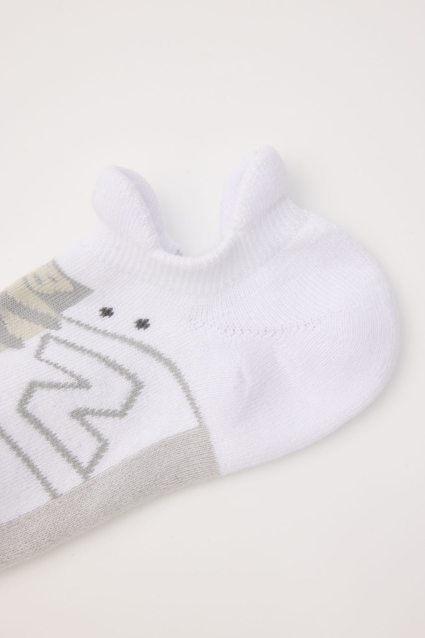 【NEW BALANCE】スニーカー柄パイルソックス WHT M