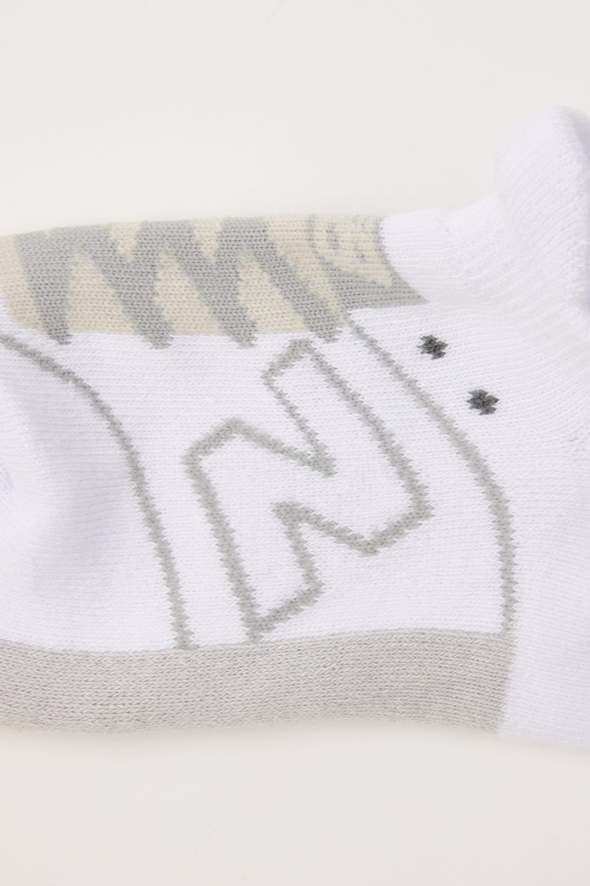 【NEW BALANCE】スニーカー柄パイルソックス WHT M