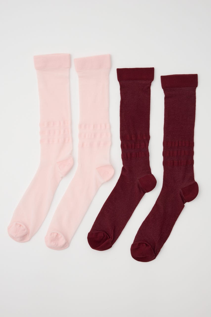 【adidas Originals】シアー ハイ クルーソックス 2足組 M/PNK M