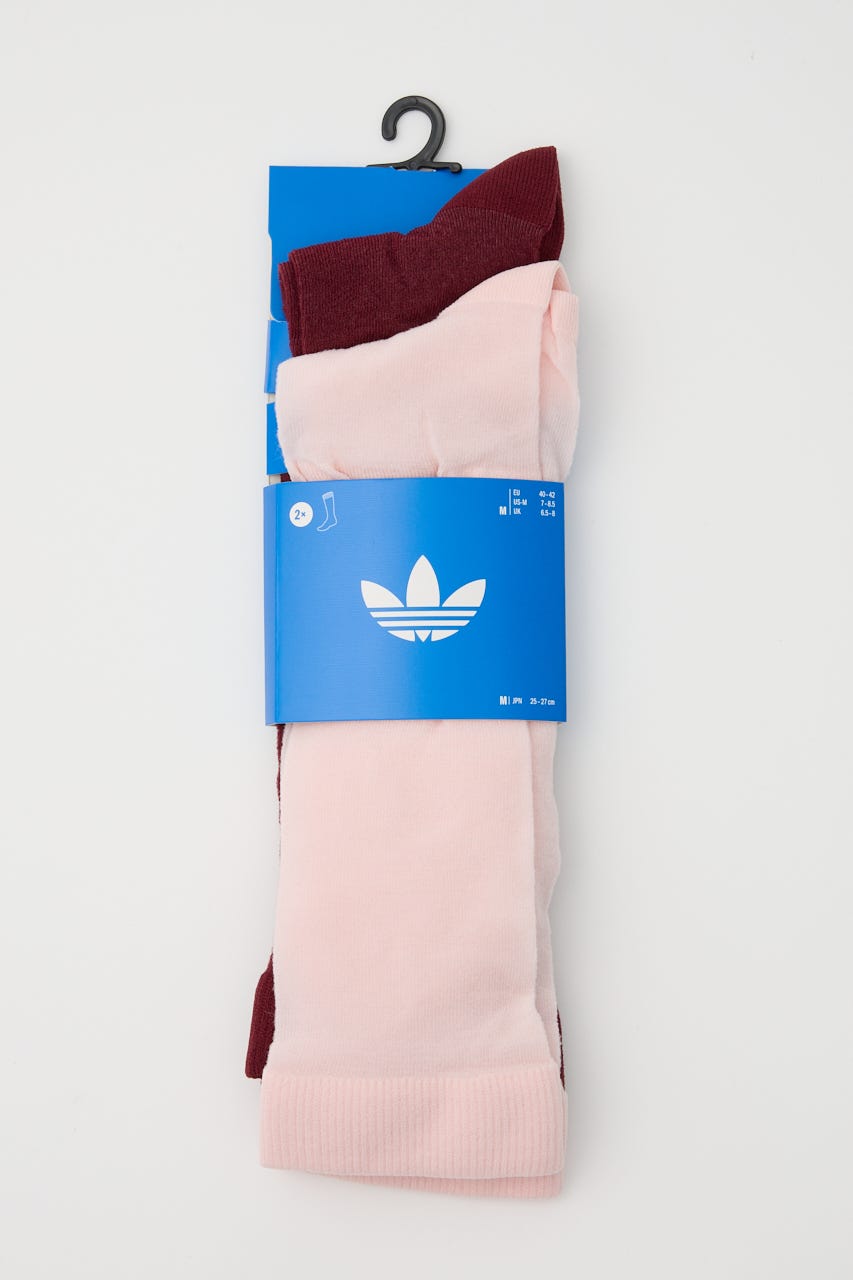 【adidas Originals】シアー ハイ クルーソックス 2足組 M/PNK M
