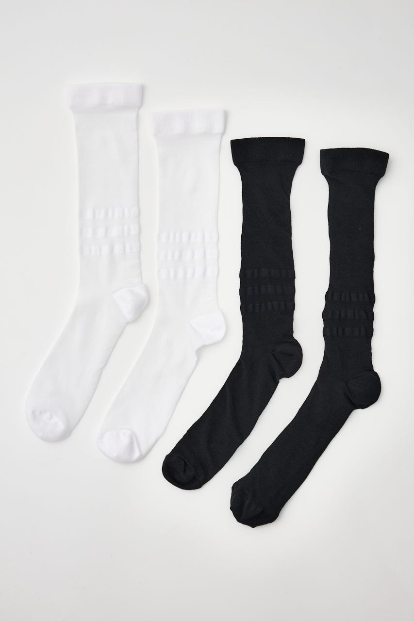 【adidas Originals】シアー ハイ クルーソックス 2足組 M/WHT S