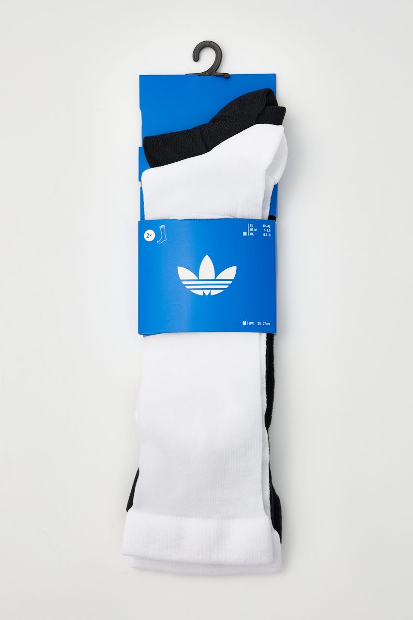 【adidas Originals】シアー ハイ クルーソックス 2足組 M/WHT S