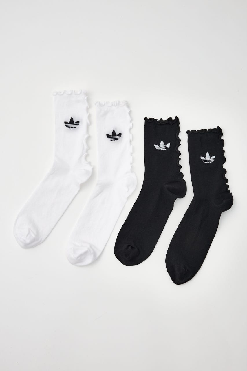 【adidas Originals】ラッフルソックス 2足組 M/WHT S