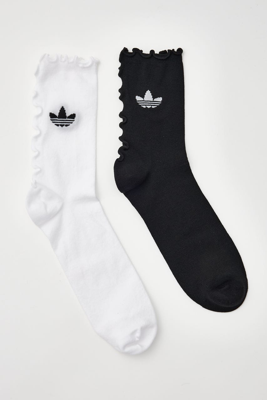 【adidas Originals】ラッフルソックス 2足組 M/WHT S