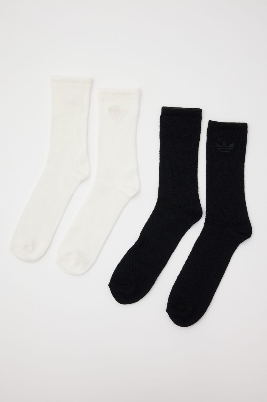 【adidas Originals】クロシェ クルーソックス 2足組 M/WHT M