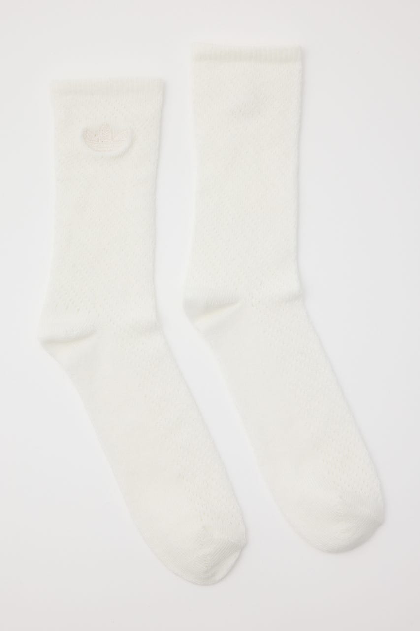 【adidas Originals】クロシェ クルーソックス 2足組 M/WHT M