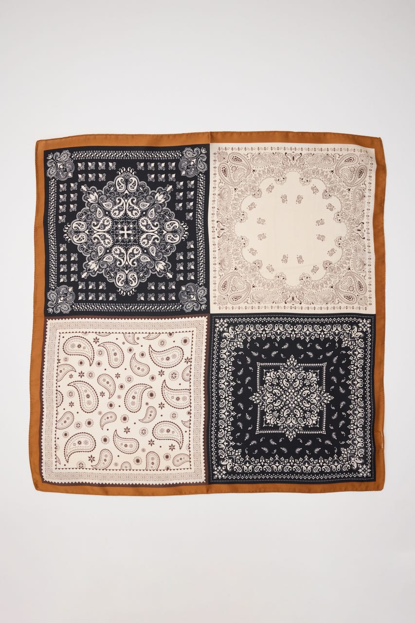 【SHEL'TTER SELECT】バンダナ柄スカーフ BLK FREE