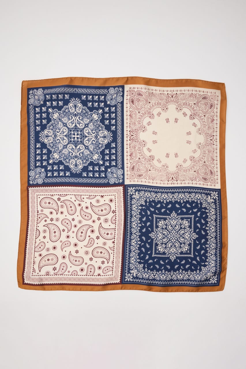 【SHEL'TTER SELECT】バンダナ柄スカーフ NVY FREE