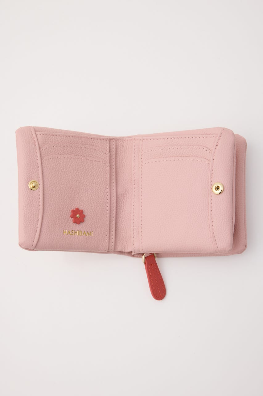 【HASHIBAMI】スモールフラワー ハーフウォレット PNK FREE