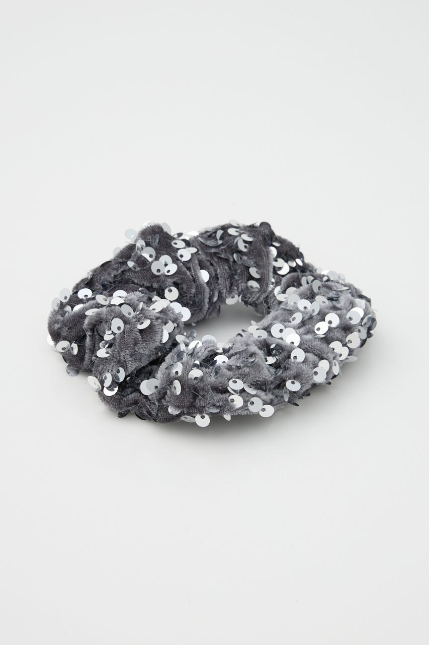 【SHEL'TTER SELECT】スパンコール付 シュシュ GRY FREE