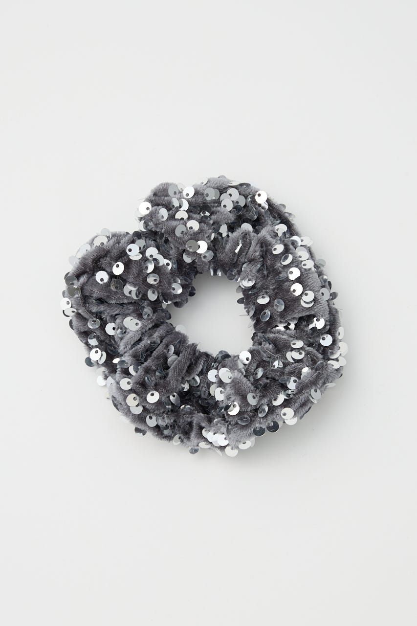 【SHEL'TTER SELECT】スパンコール付 シュシュ GRY FREE