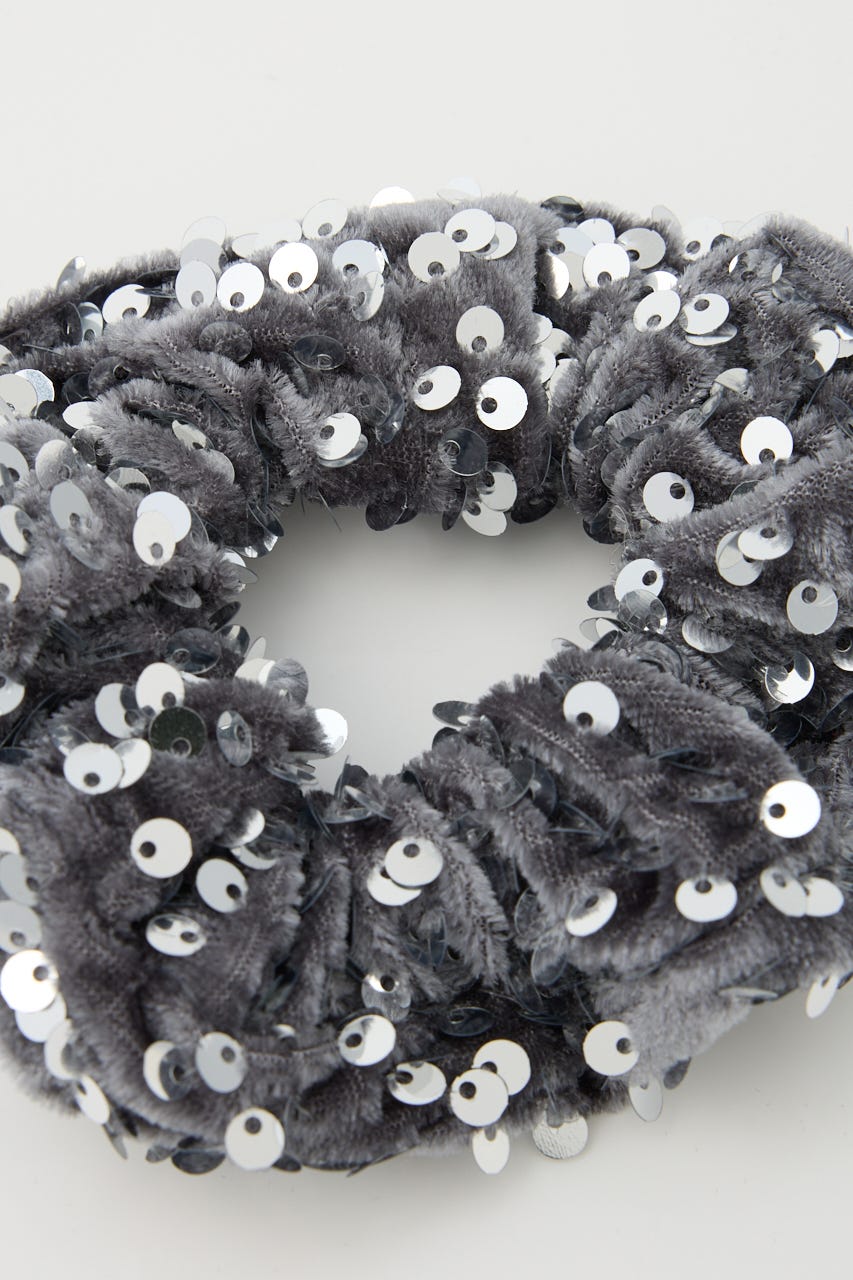 【SHEL'TTER SELECT】スパンコール付 シュシュ GRY FREE