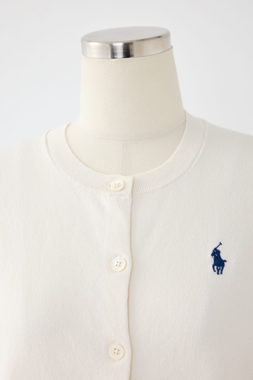 【POLO RALPH LAUREN】コットン クルーネック カーディガン IVOY S