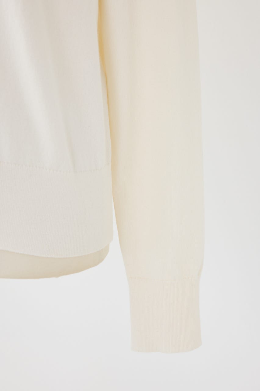 【POLO RALPH LAUREN】コットン クルーネック カーディガン IVOY S