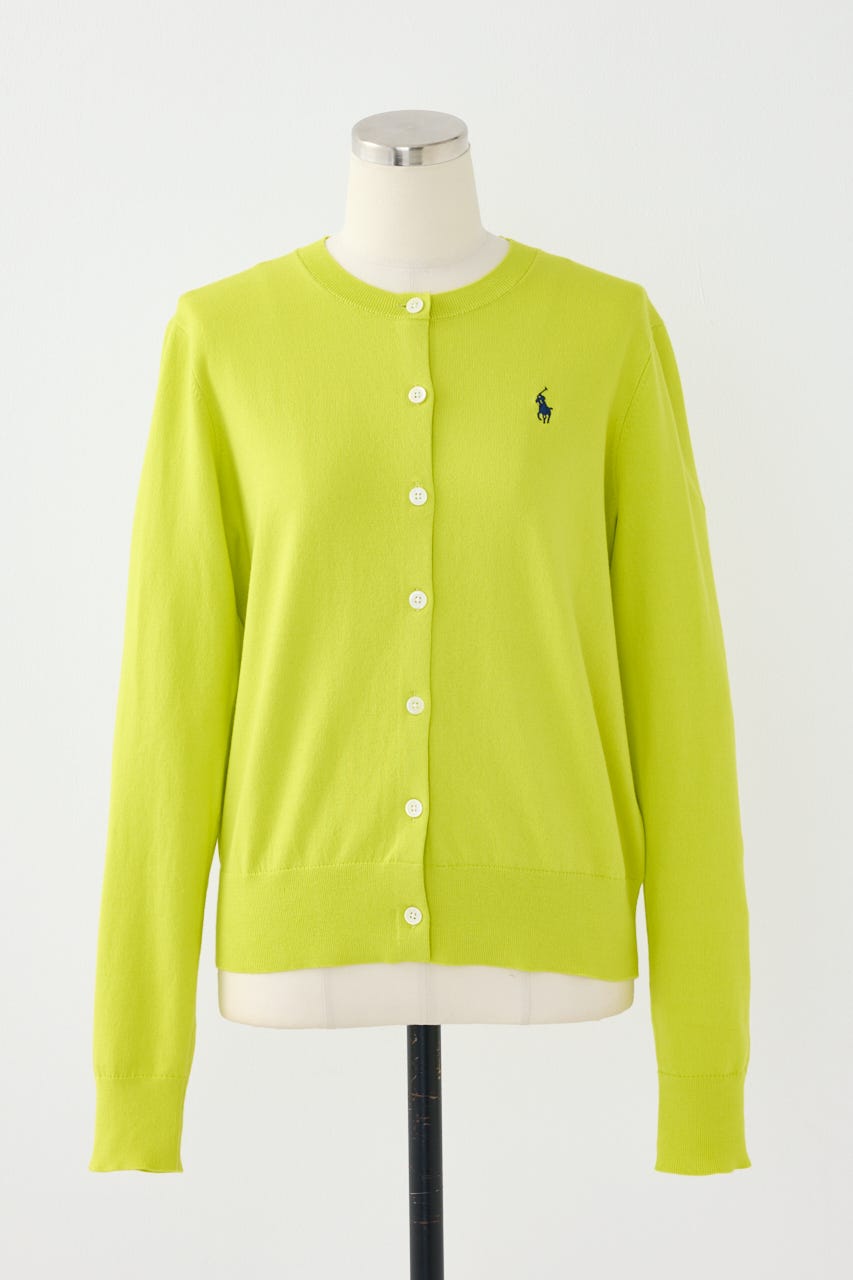 【POLO RALPH LAUREN】コットン クルーネック カーディガン LIME S