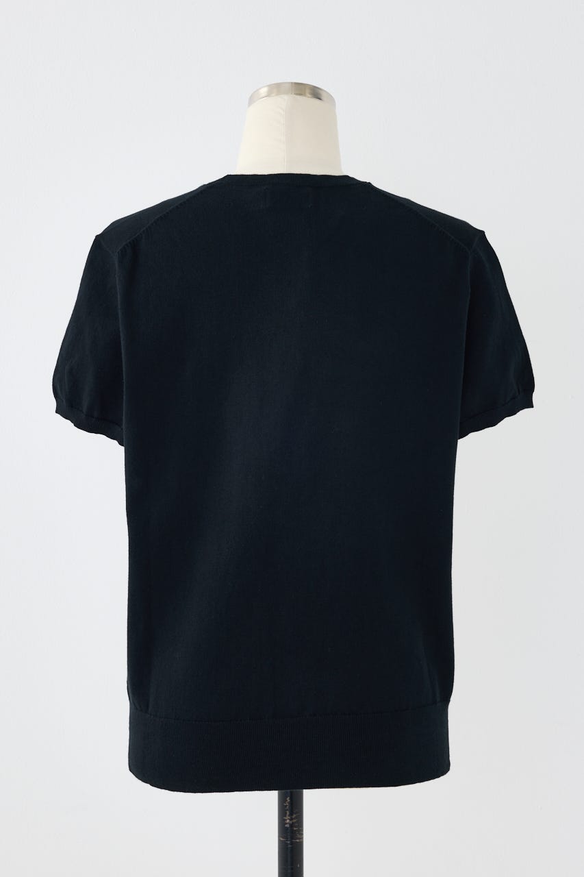 【POLO RALPH LAUREN】コットン クルーネック ニット トップ BLK M