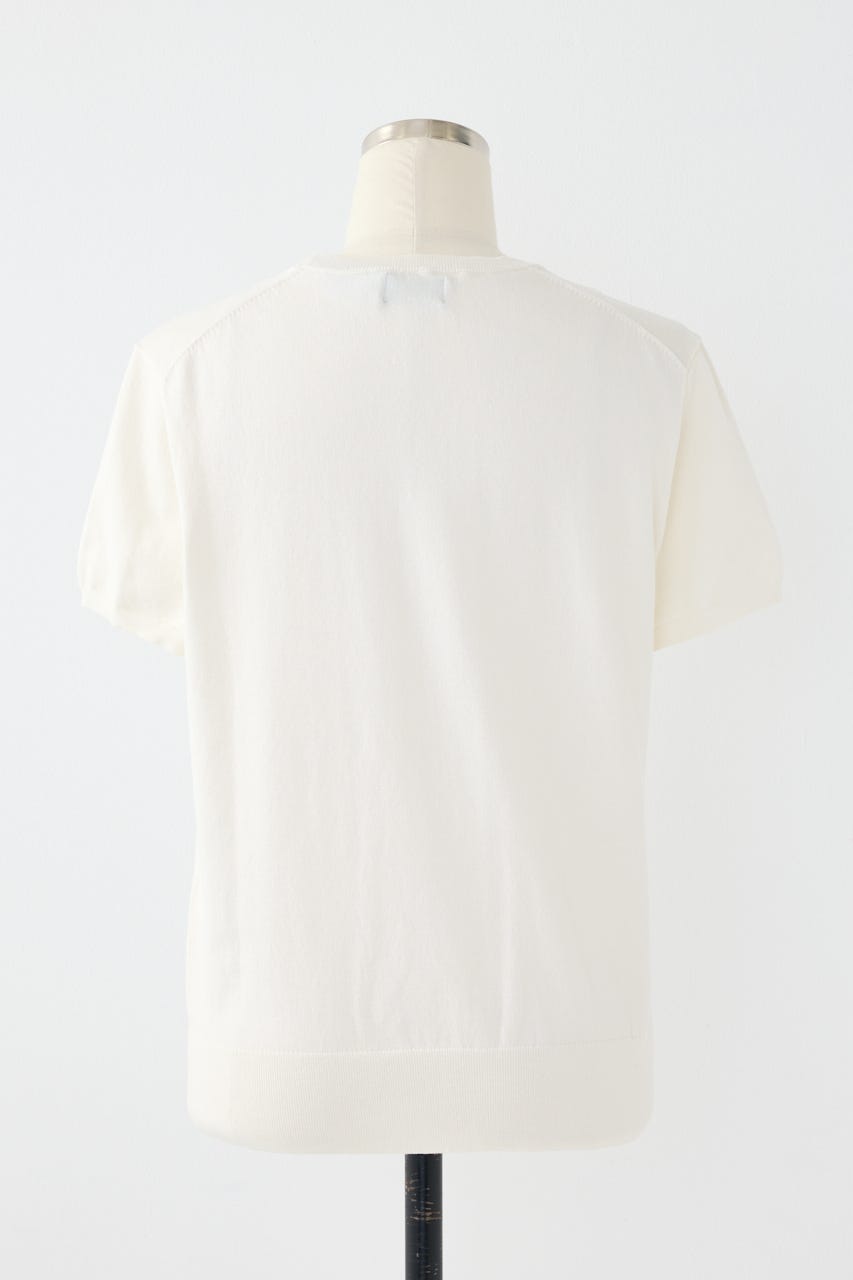 【POLO RALPH LAUREN】コットン クルーネック ニット トップ IVOY M