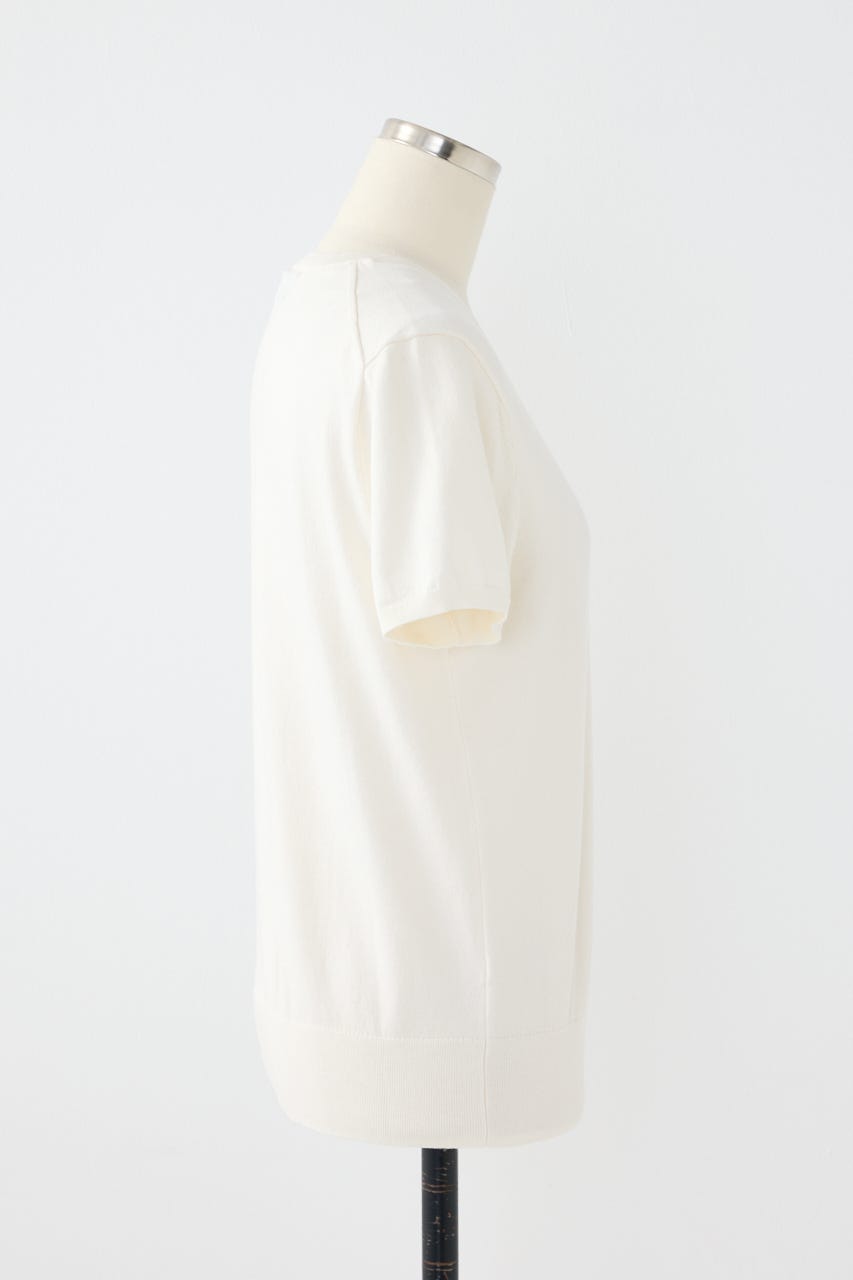 【POLO RALPH LAUREN】コットン クルーネック ニット トップ IVOY M