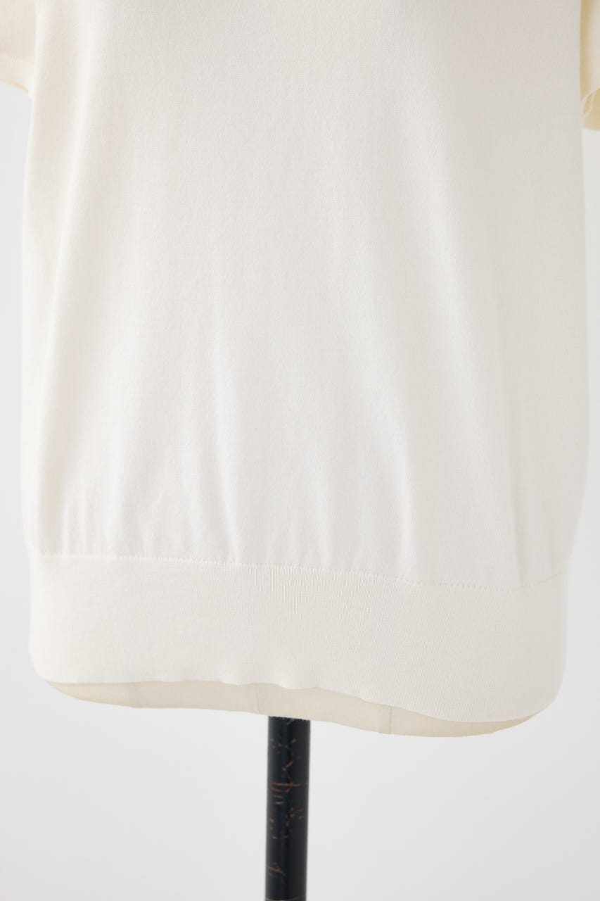 【POLO RALPH LAUREN】コットン クルーネック ニット トップ IVOY M