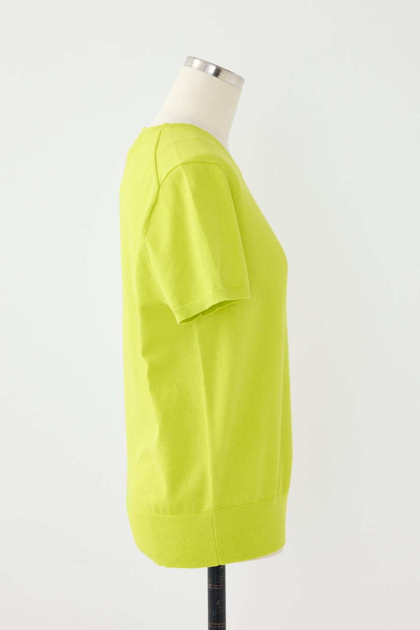 【POLO RALPH LAUREN】コットン クルーネック ニット トップ LIME M