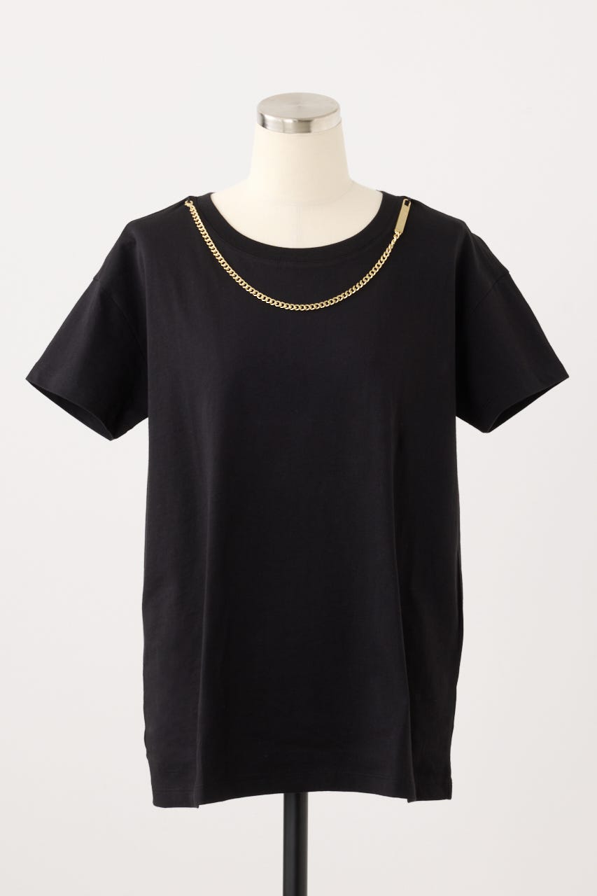 【ARMANI EXCHANGE】チェーンディティール 半袖クルーネックTシャツ BLK S