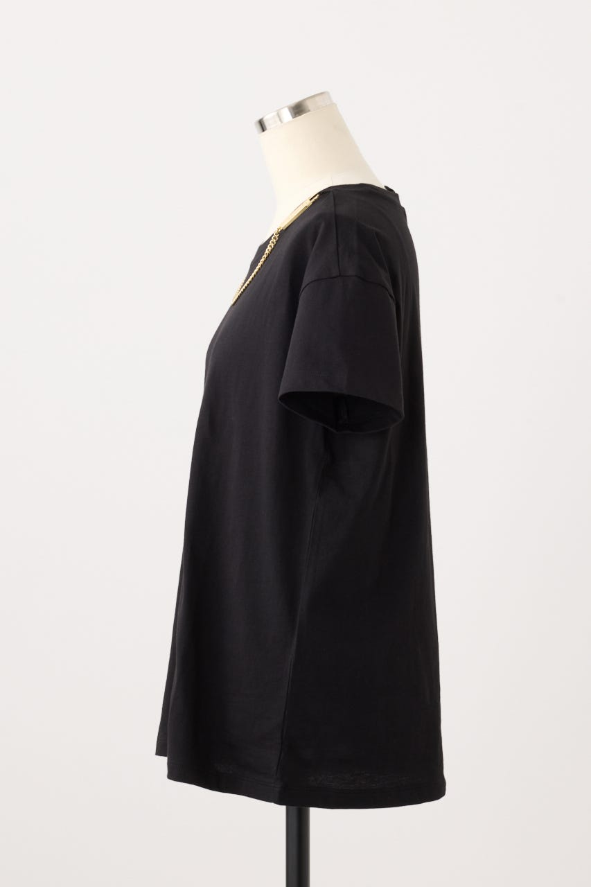【ARMANI EXCHANGE】チェーンディティール 半袖クルーネックTシャツ BLK S